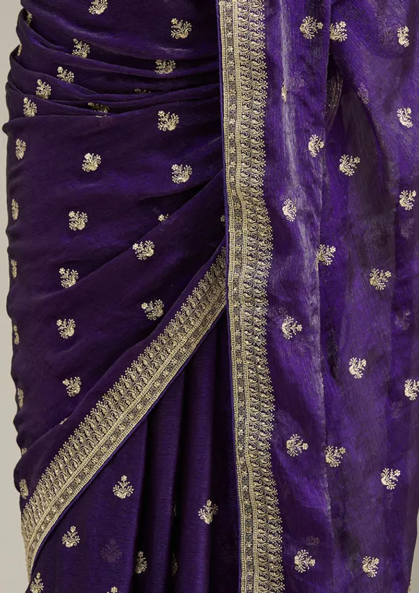 Purple_Tissue_Gold_Zariwork_Saree_With_Matching_Blouse_Piece