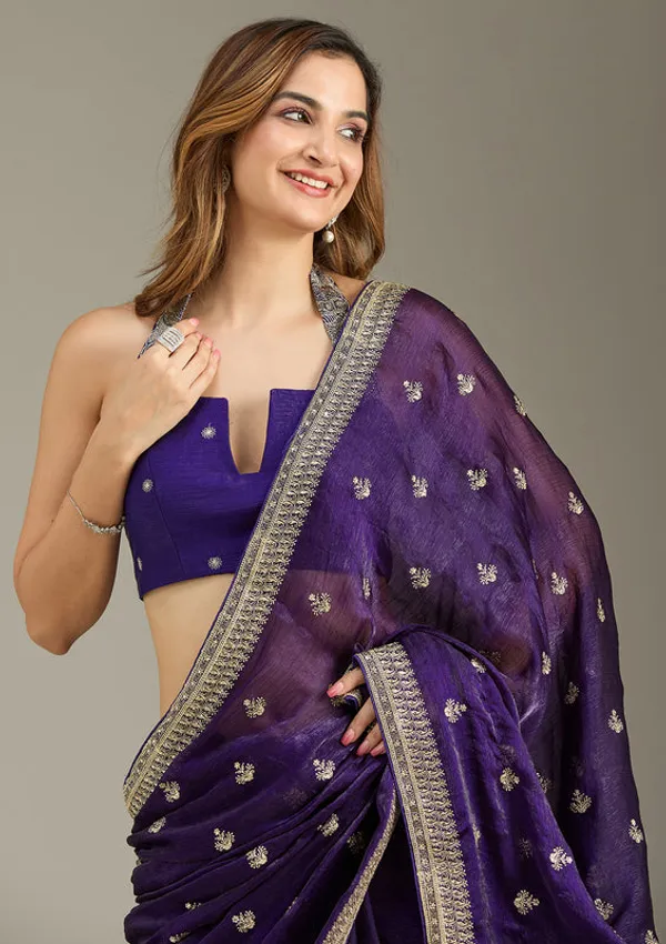 Purple_Tissue_Gold_Zariwork_Saree_With_Matching_Blouse_Piece