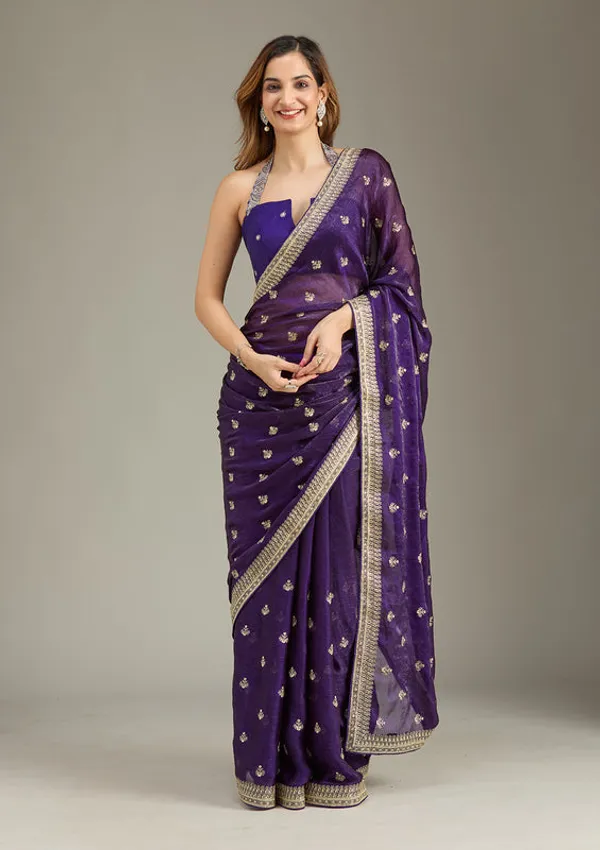 Purple_Tissue_Gold_Zariwork_Saree_With_Matching_Blouse_Piece