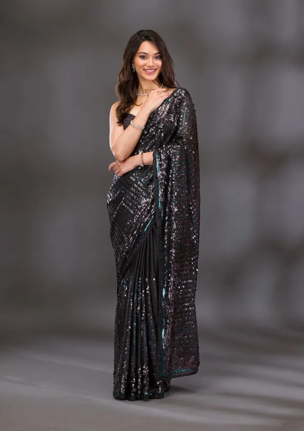 Black_Sequins_Georgette_Saree