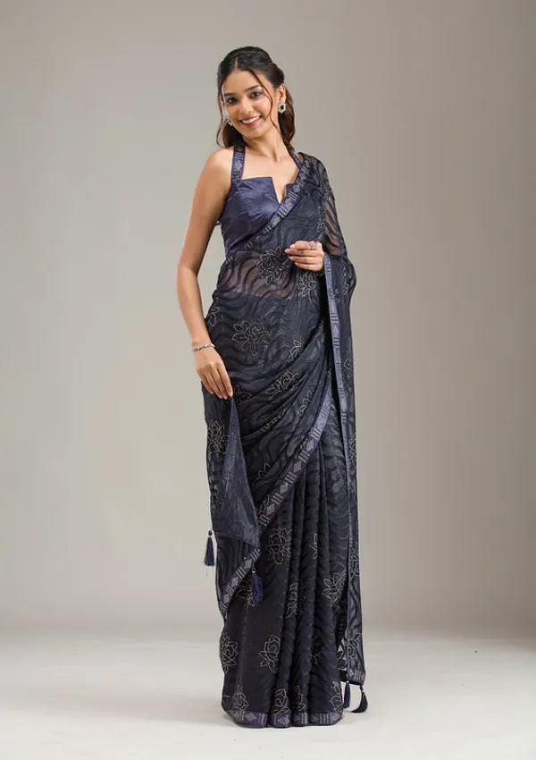 Navy_Blue_Chiffon_Swarovski_Saree_With_Matching_Blouse_Piece