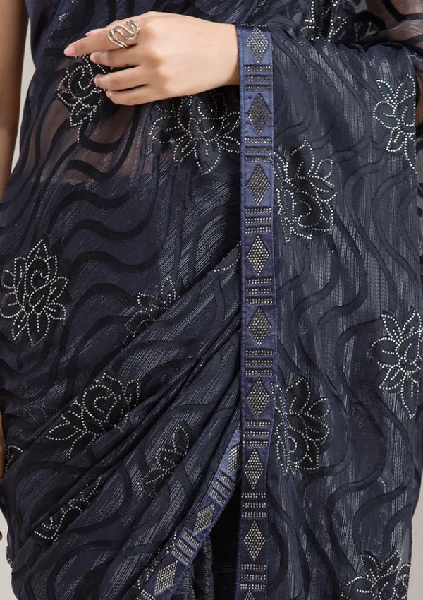 Navy_Blue_Chiffon_Swarovski_Saree_With_Matching_Blouse_Piece