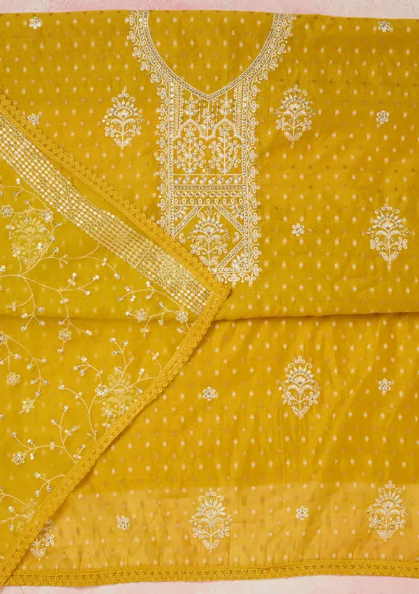Mustard_Chanderi_Gold_Zardozi_Work_Unstitched_Dress_Material_With_Matching_Bottom_And_Dupatta