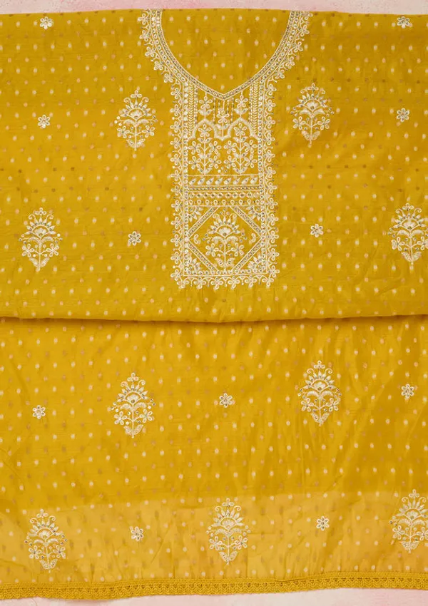 Mustard_Chanderi_Gold_Zardozi_Work_Unstitched_Dress_Material_With_Matching_Bottom_And_Dupatta