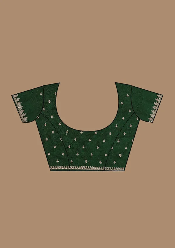Mehandi_Green_Soft_Raw_Silk_Gold_Zariwork_Saree_With_Matching_Blouse_Piece