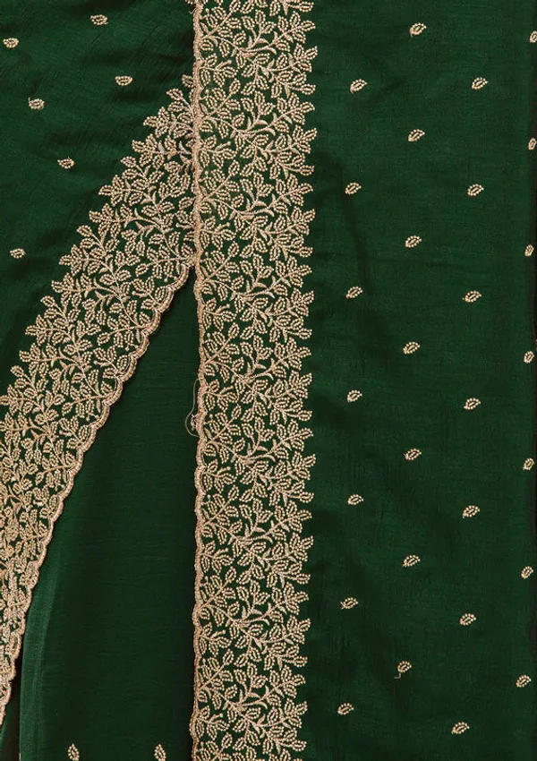 Mehandi_Green_Soft_Raw_Silk_Gold_Zariwork_Saree_With_Matching_Blouse_Piece