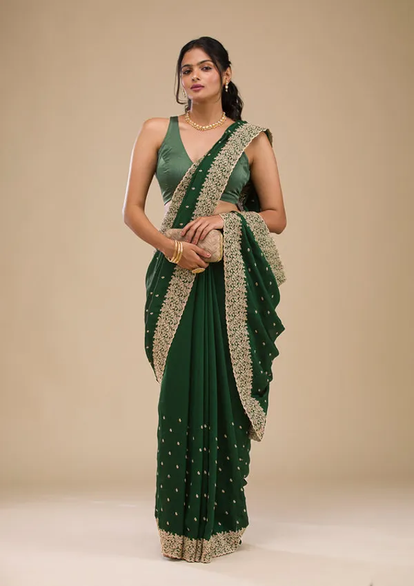 Mehandi_Green_Soft_Raw_Silk_Gold_Zariwork_Saree_With_Matching_Blouse_Piece