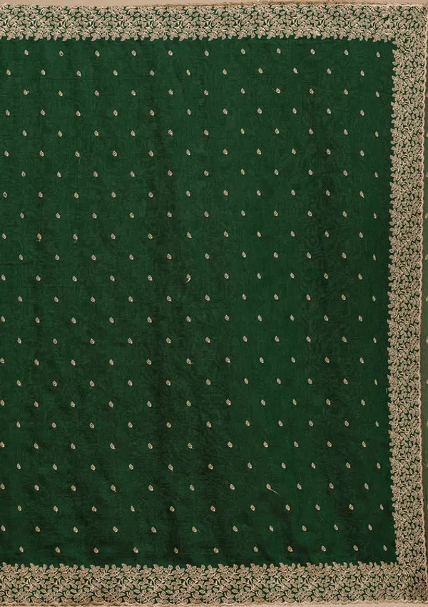 Mehandi_Green_Soft_Raw_Silk_Gold_Zariwork_Saree_With_Matching_Blouse_Piece