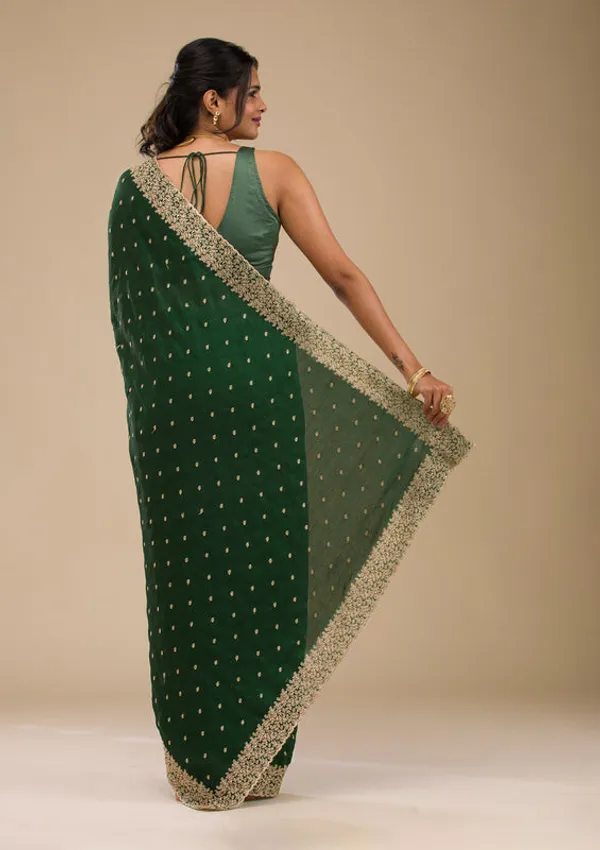 Mehandi_Green_Soft_Raw_Silk_Gold_Zariwork_Saree_With_Matching_Blouse_Piece