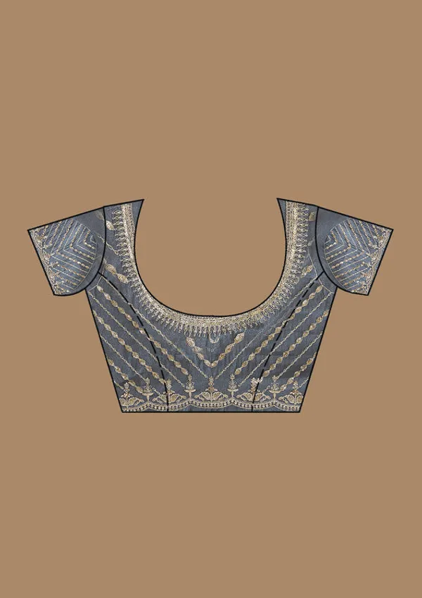 Grey_Tissue_Gold_Zariwork_Saree_With_Matching_Blouse_Piece
