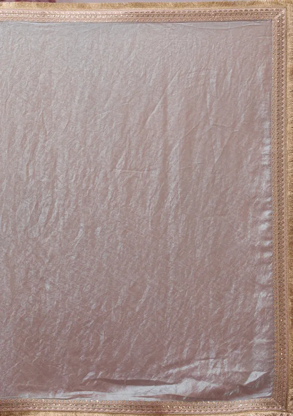 Beige_Tissue_Cording_Saree_With_Matching_Blouse_Piece