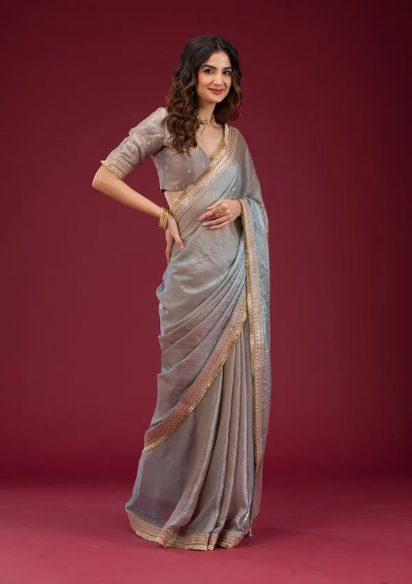 Beige_Tissue_Cording_Saree_With_Matching_Blouse_Piece