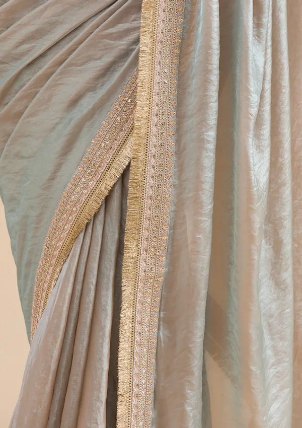 Beige_Tissue_Cording_Saree_With_Matching_Blouse_Piece