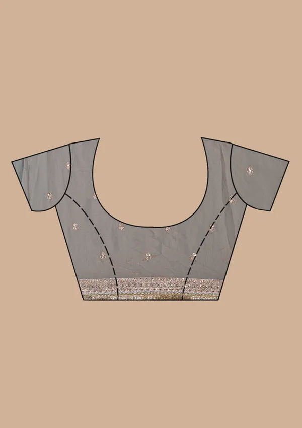 Beige_Tissue_Cording_Saree_With_Matching_Blouse_Piece