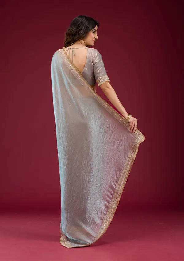 Beige_Tissue_Cording_Saree_With_Matching_Blouse_Piece