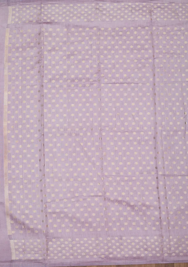 Lavender_Silk_Buti_Silver_Zariwork_Saree_With_Matching_Blouse_Piece