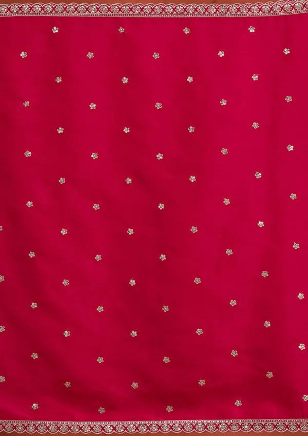 Rani_Pink_Tissue_Gold_Zariwork_Straight_Kurta_With_Sharara_And_Dupatta