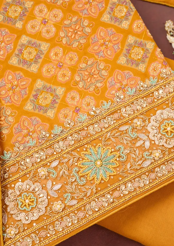 Yellow_Georgette_Cutdana_Unstitched_Dress_Material_With_Matching_Bottom_And_Dupatta
