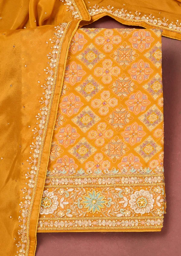 Yellow_Georgette_Cutdana_Unstitched_Dress_Material_With_Matching_Bottom_And_Dupatta