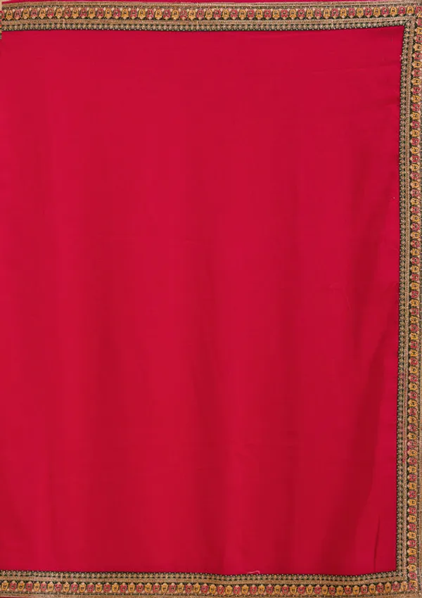 Rani_Pink_Soft_Raw_Silk_Gold_Zariwork_Saree_With_Matching_Blouse_Piece