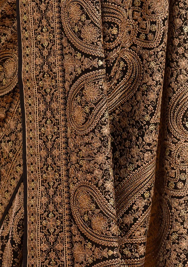 Black_Georgette_Kashmiri_Saree_With_Matching_Blouse_Piece
