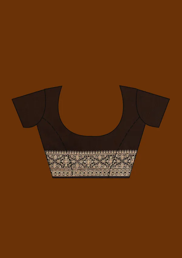 Black_Georgette_Kashmiri_Saree_With_Matching_Blouse_Piece
