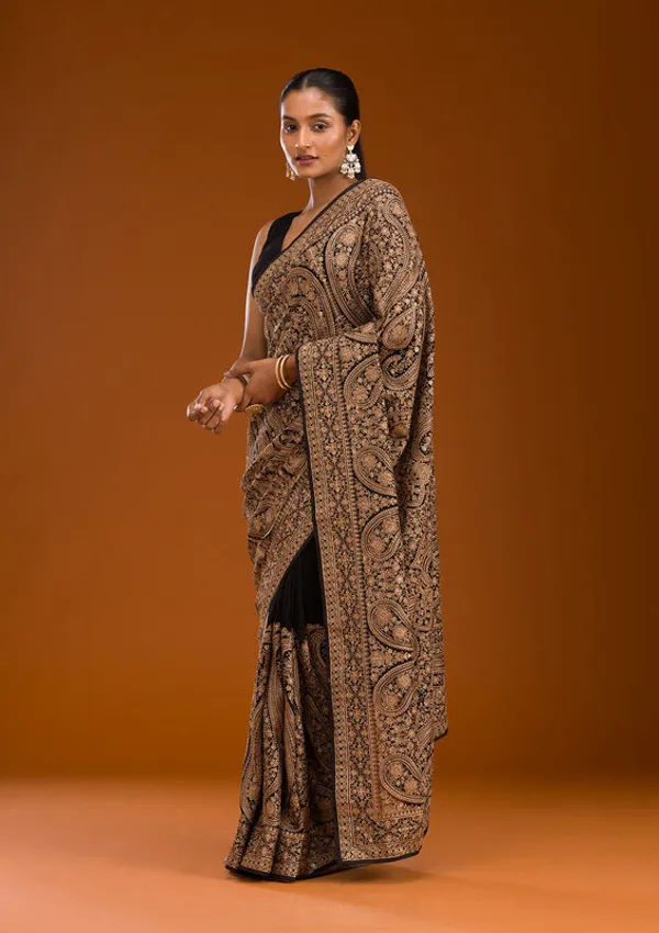 Black_Georgette_Kashmiri_Saree_With_Matching_Blouse_Piece