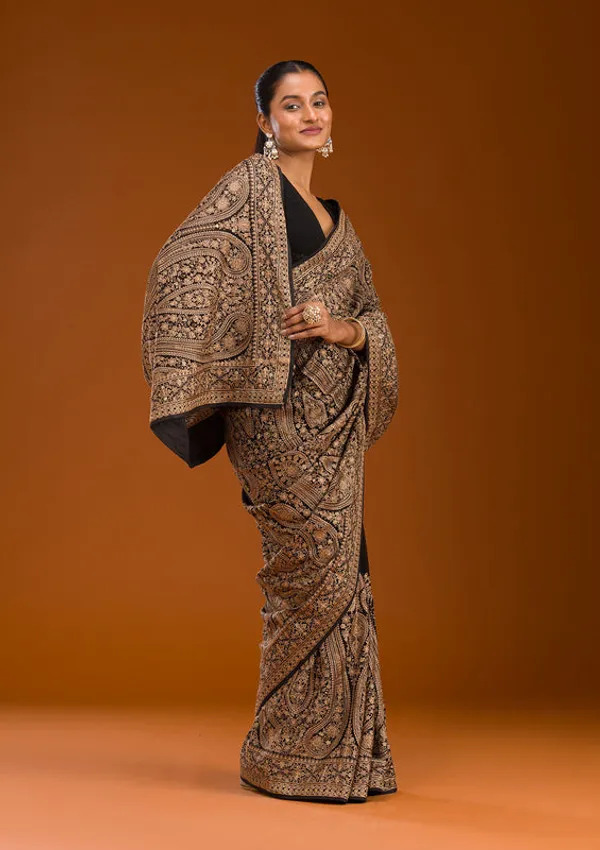 Black_Georgette_Kashmiri_Saree_With_Matching_Blouse_Piece