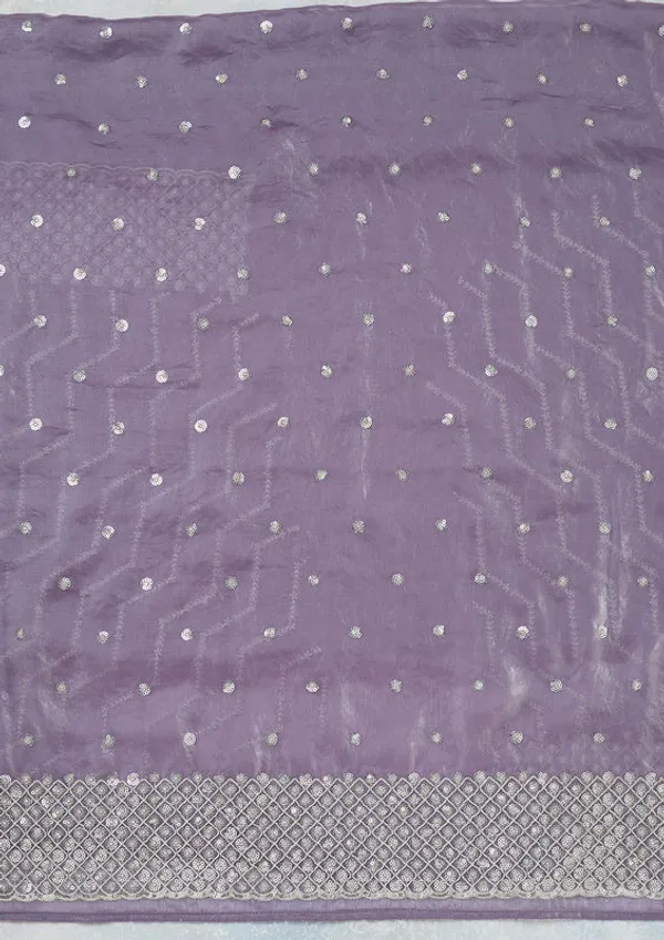 Lavender_Organza_Sequins_Unstitched_Dress_Material_With_Matching_Bottom_And_Dupatta