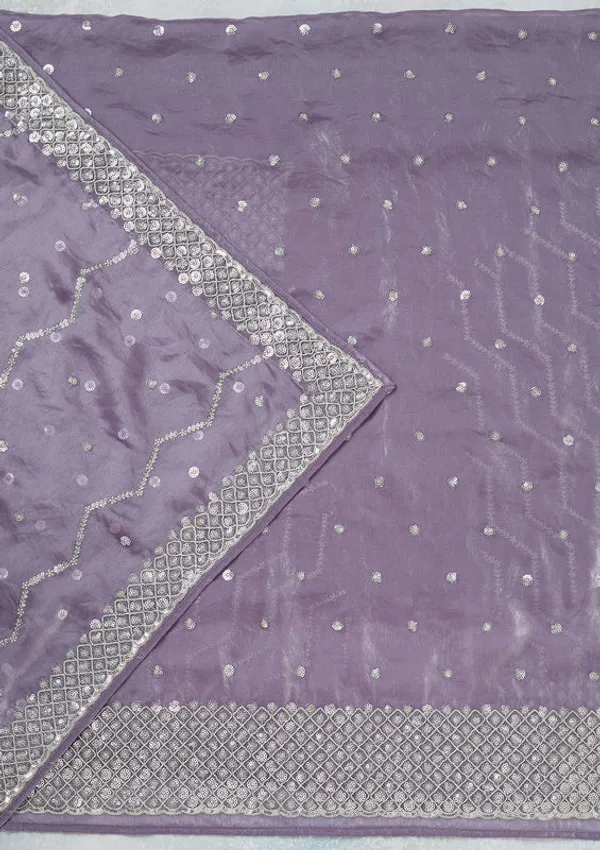 Lavender_Organza_Sequins_Unstitched_Dress_Material_With_Matching_Bottom_And_Dupatta