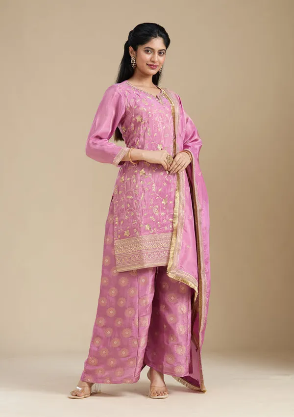 Dark_Onion_Pink_Pitawork_Tissue_Readymade_Salwar_Suit