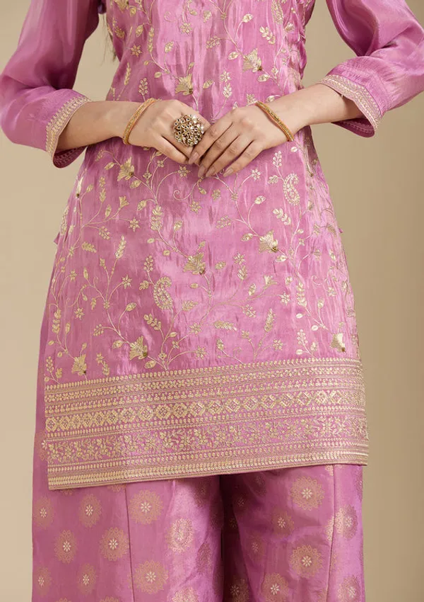 Dark_Onion_Pink_Pitawork_Tissue_Readymade_Salwar_Suit