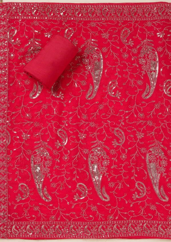 Rani_Pink_Organza_Sequins_Unstitched_Dress_Material_With_Matching_Bottom_And_Dupatta