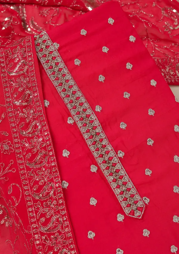 Rani_Pink_Organza_Sequins_Unstitched_Dress_Material_With_Matching_Bottom_And_Dupatta