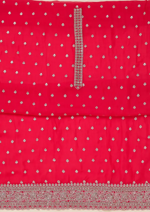 Rani_Pink_Organza_Sequins_Unstitched_Dress_Material_With_Matching_Bottom_And_Dupatta