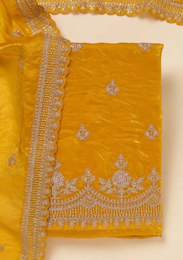 Mustard_Soft_Raw_Silk_Gold_Zariwork_Unstitched_Dress_Material_With_Matching_Bottom_And_Dupatta