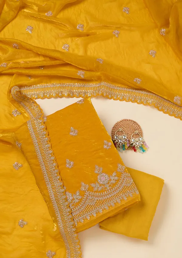 Mustard_Soft_Raw_Silk_Gold_Zariwork_Unstitched_Dress_Material_With_Matching_Bottom_And_Dupatta