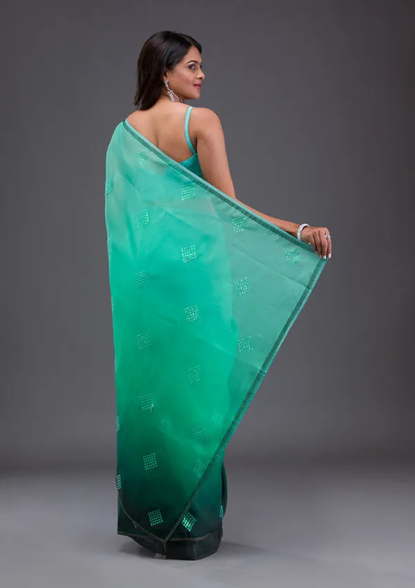 Leaf_Green_Satin_Swarovski_Saree_With_Matching_Blouse_Piece