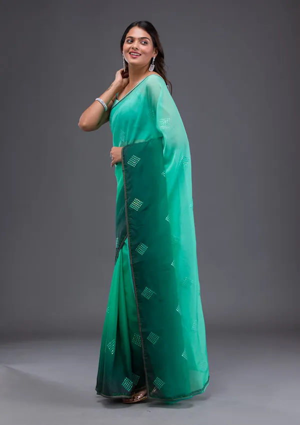 Leaf_Green_Satin_Swarovski_Saree_With_Matching_Blouse_Piece