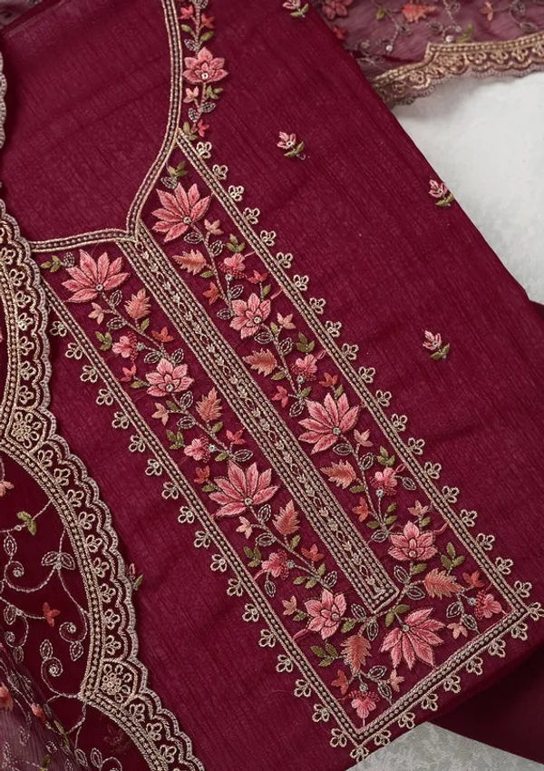 Wine_Tissue_Threadwork_Unstitched_Dress_Material_With_Matching_Bottom_And_Dupatta