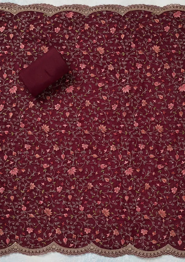 Wine_Tissue_Threadwork_Unstitched_Dress_Material_With_Matching_Bottom_And_Dupatta