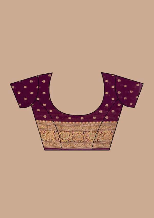 Purple_Crepe_Jaal_Saree_With_Matching_Blouse_Piece