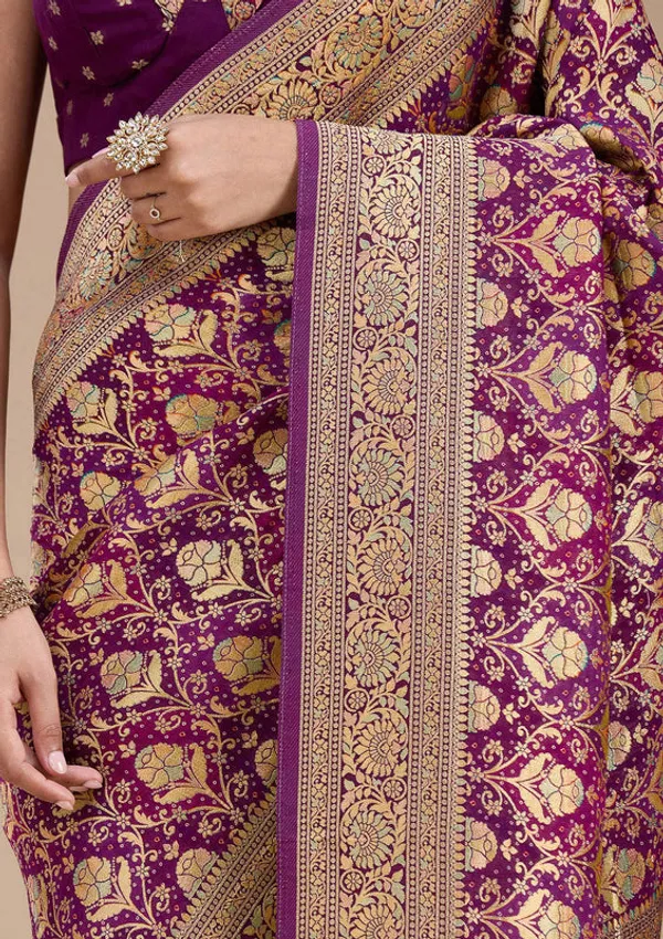 Purple_Crepe_Jaal_Saree_With_Matching_Blouse_Piece