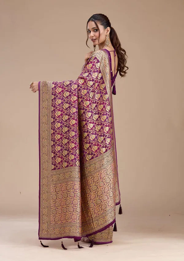 Purple_Crepe_Jaal_Saree_With_Matching_Blouse_Piece