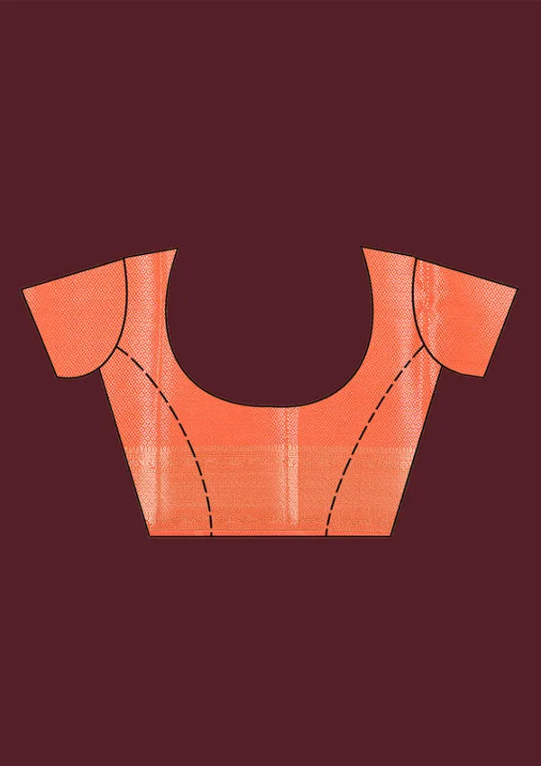 Orange_Silk_Jaal_Gold_Zariwork_Saree_With_Matching_Blouse_Piece