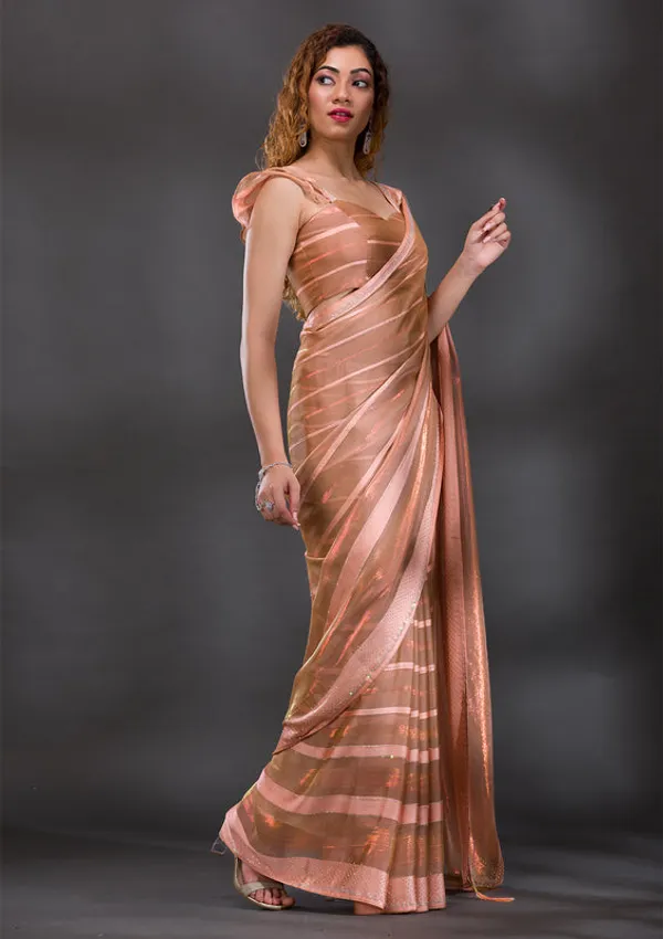 Peach_Georgette_Swarovski_Saree_With_Matching_Blouse_Piece