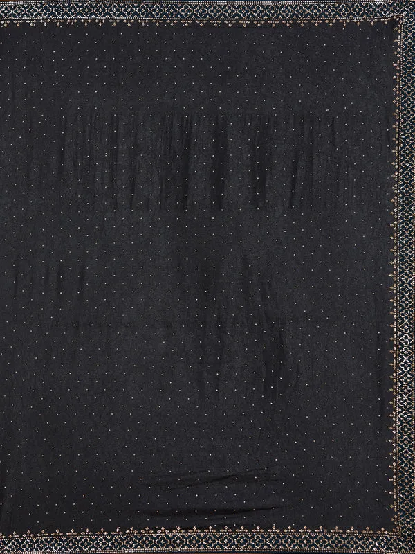 Black_Velvet_Gold_Stonework_Saree_With_Matching_Blouse_Piece