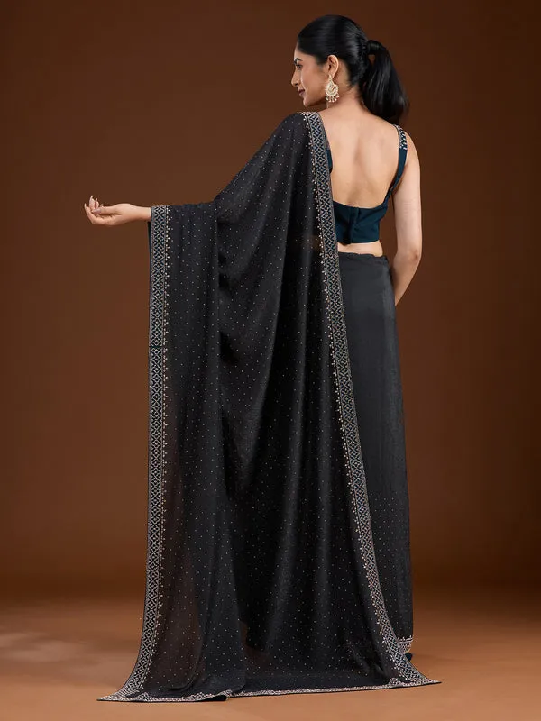Black_Velvet_Gold_Stonework_Saree_With_Matching_Blouse_Piece