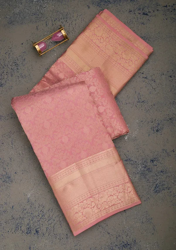 Onion_Pink_Silk_Jaal_Gold_Zariwork_Saree_With_Matching_Blouse_Piece