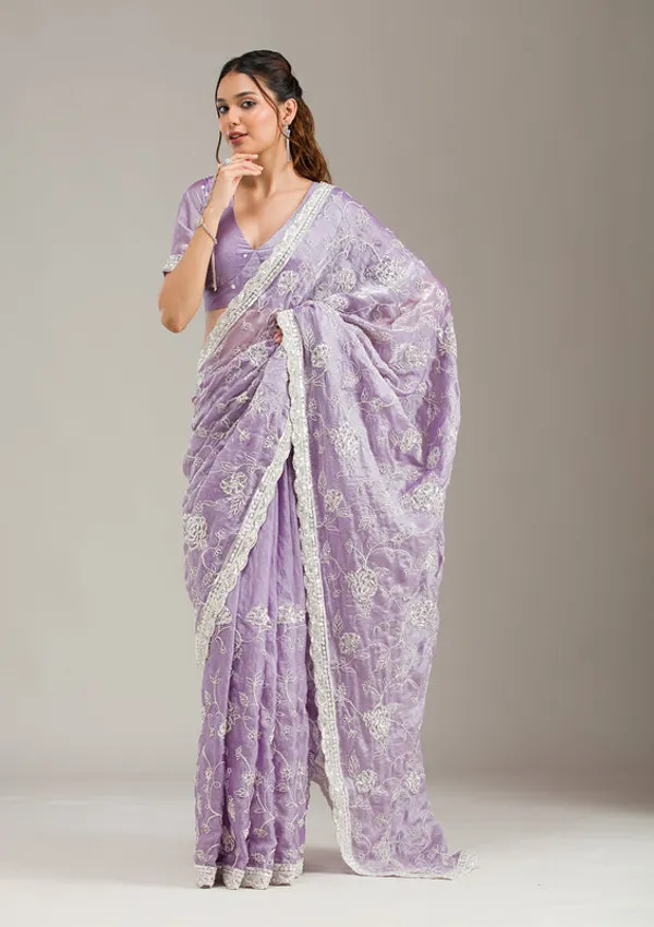 Lavender_Tissue_Cording_Saree_With_Matching_Blouse_Piece